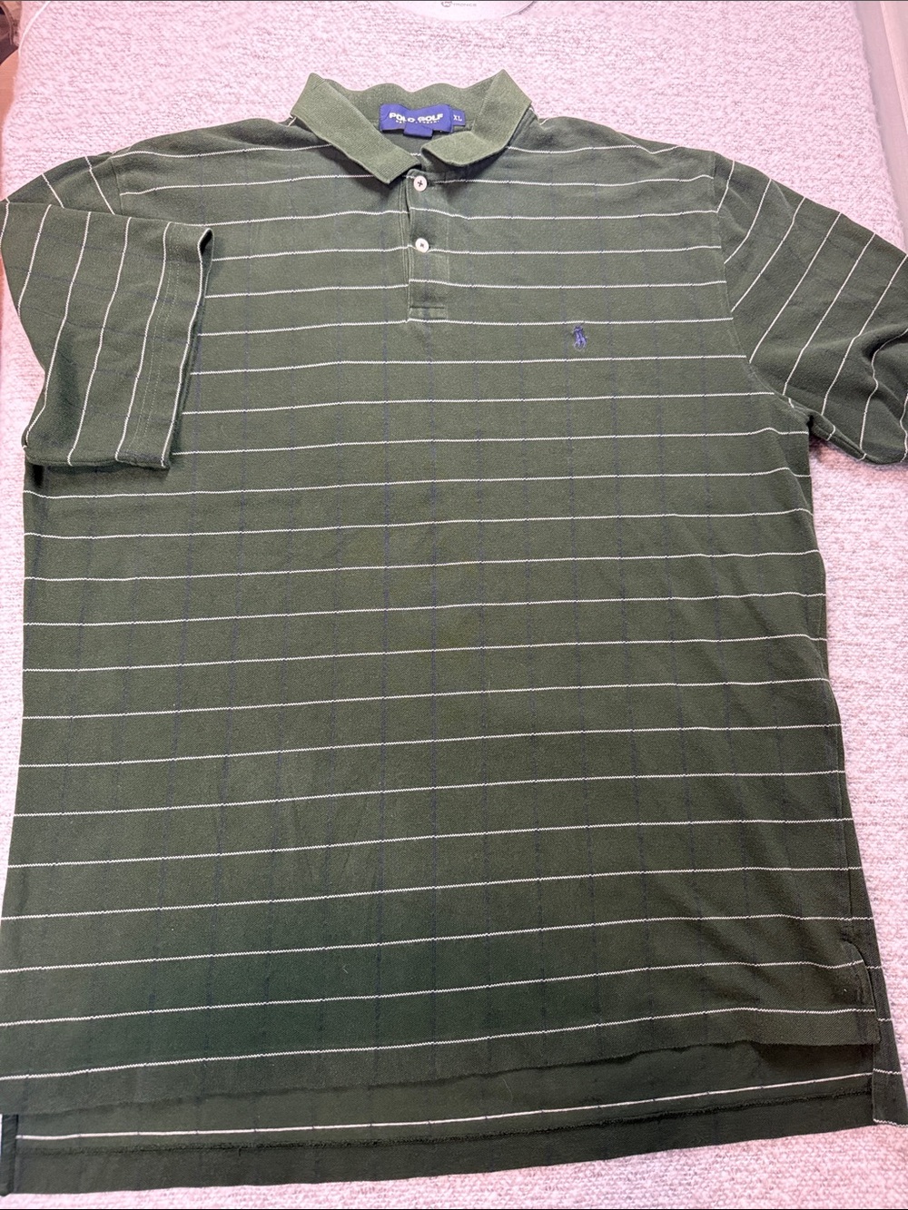 Polo Golf Ralph Lauren Green Striped Men’s Polo Shirt Size XL